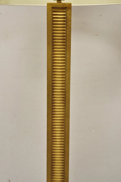 Decorator Fine Art Lamps Gold Gilt Metal Skyscraper Modern Floor Lamps - a Pair
