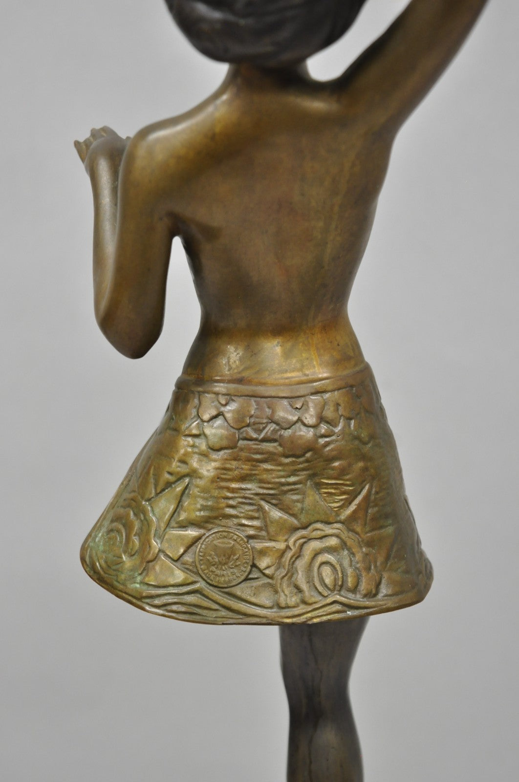 Vintage Reproduction French Art Deco Style Bronze Flapper Dancer Figure Statue