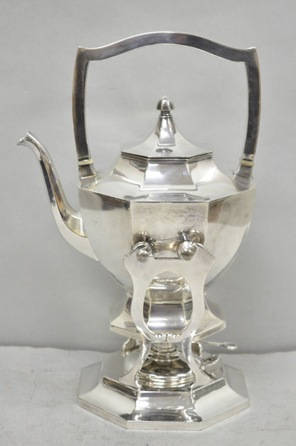 Antique Wilcox Art Deco Silver Plated Tilting Coffee Teapot on Stand "M.G.R."