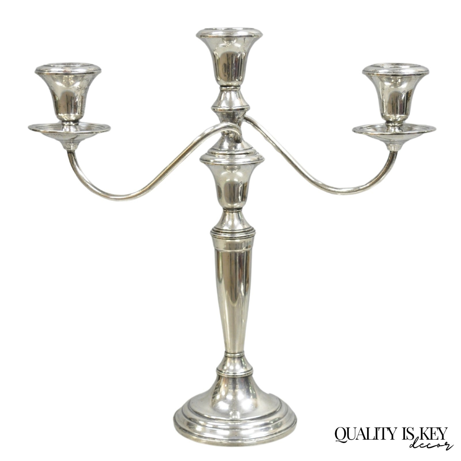 Vintage Revere Silversmith Sterling Silver Weighted 3 Arm Candelabra Candlestick