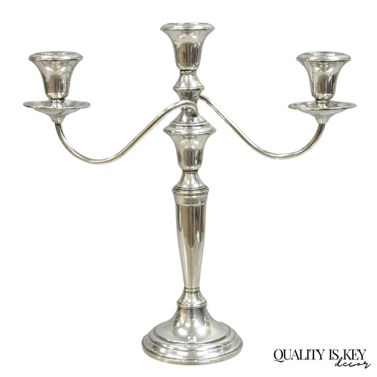 Vintage Revere Silversmith Sterling Silver Weighted 3 Arm Candelabra Candlestick