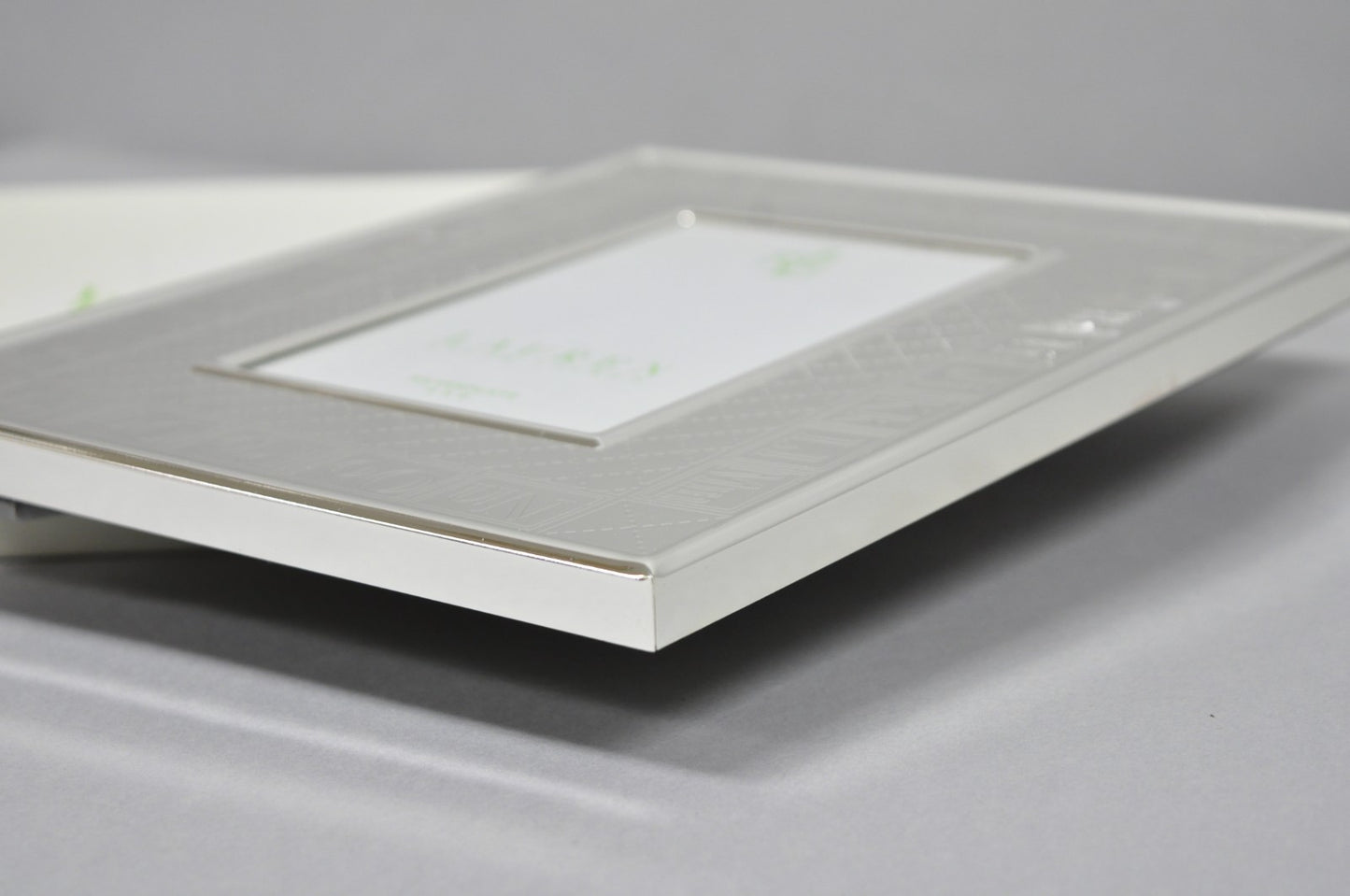 Ralph Lauren Silver Plated 4x6 Picture Frame MacKenzie Quilt Alphabet Motif NIB