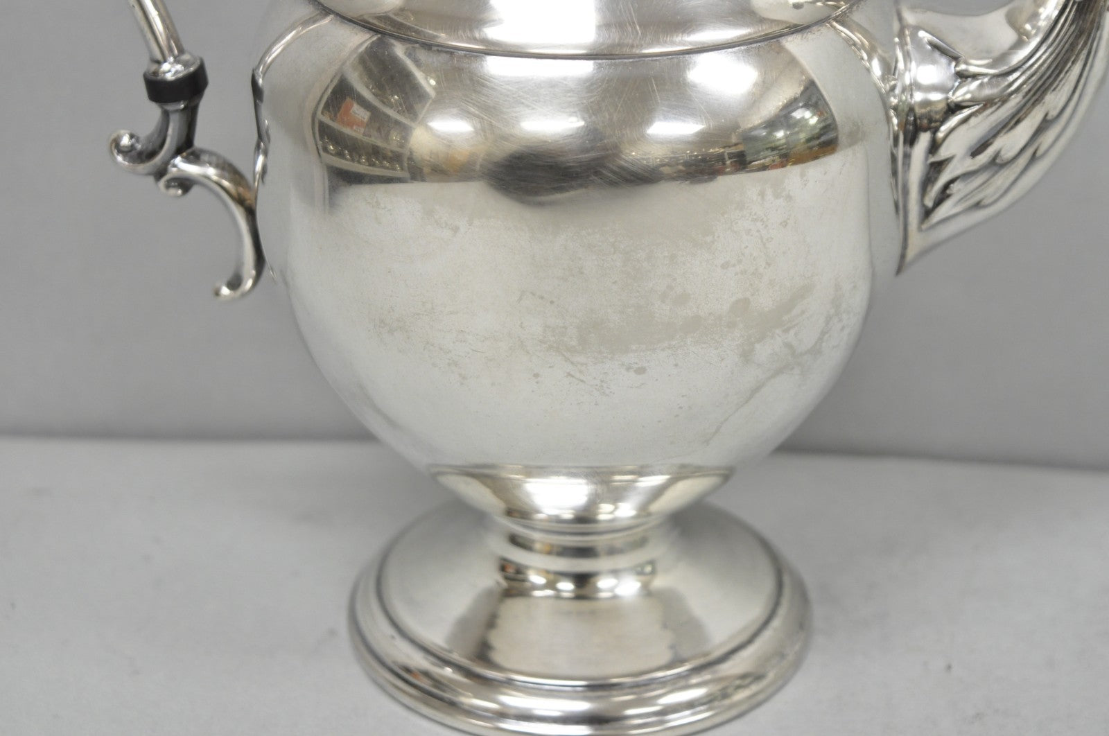 Vintage Victorian Silver Plated Footed Coffee Pot Tea Kettle