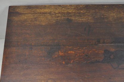 Antique Gustav Stickley Arts & Crafts Mission Oak Two Drawer Library Table Desk