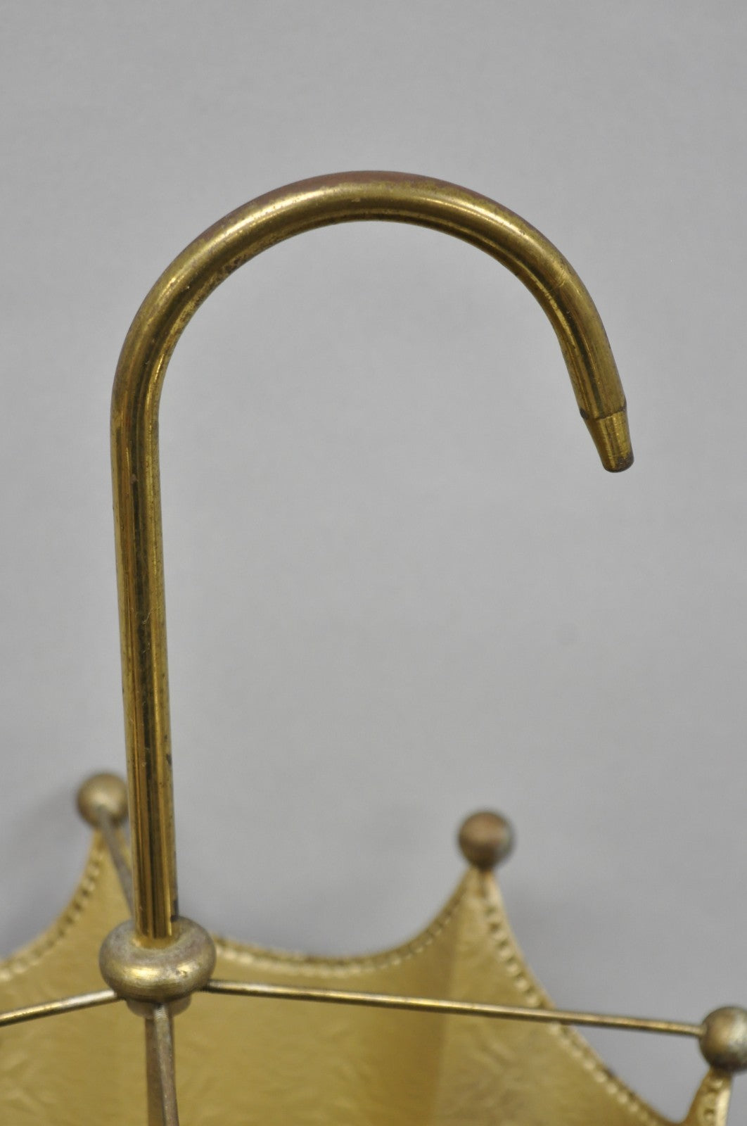 Vintage Art Deco Embossed Brass Figural Umbrella Form Umbrella Stand Holder