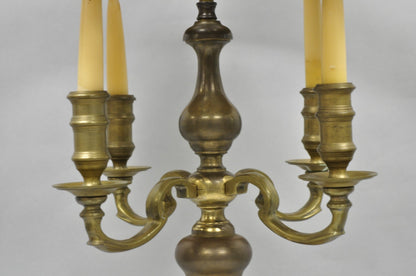 Vintage Chapman French Country Brass Tole Metal Bouillotte Desk Table Lamp