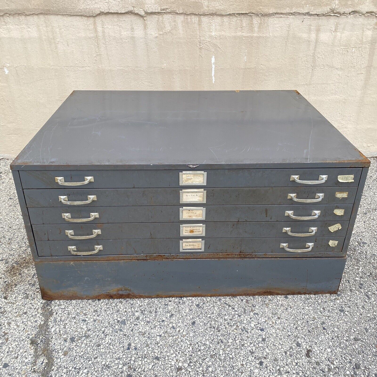 Vintage Cole Steel Metal Industrial Stacking Flat File Map Cabinet w/ 10 Drawers