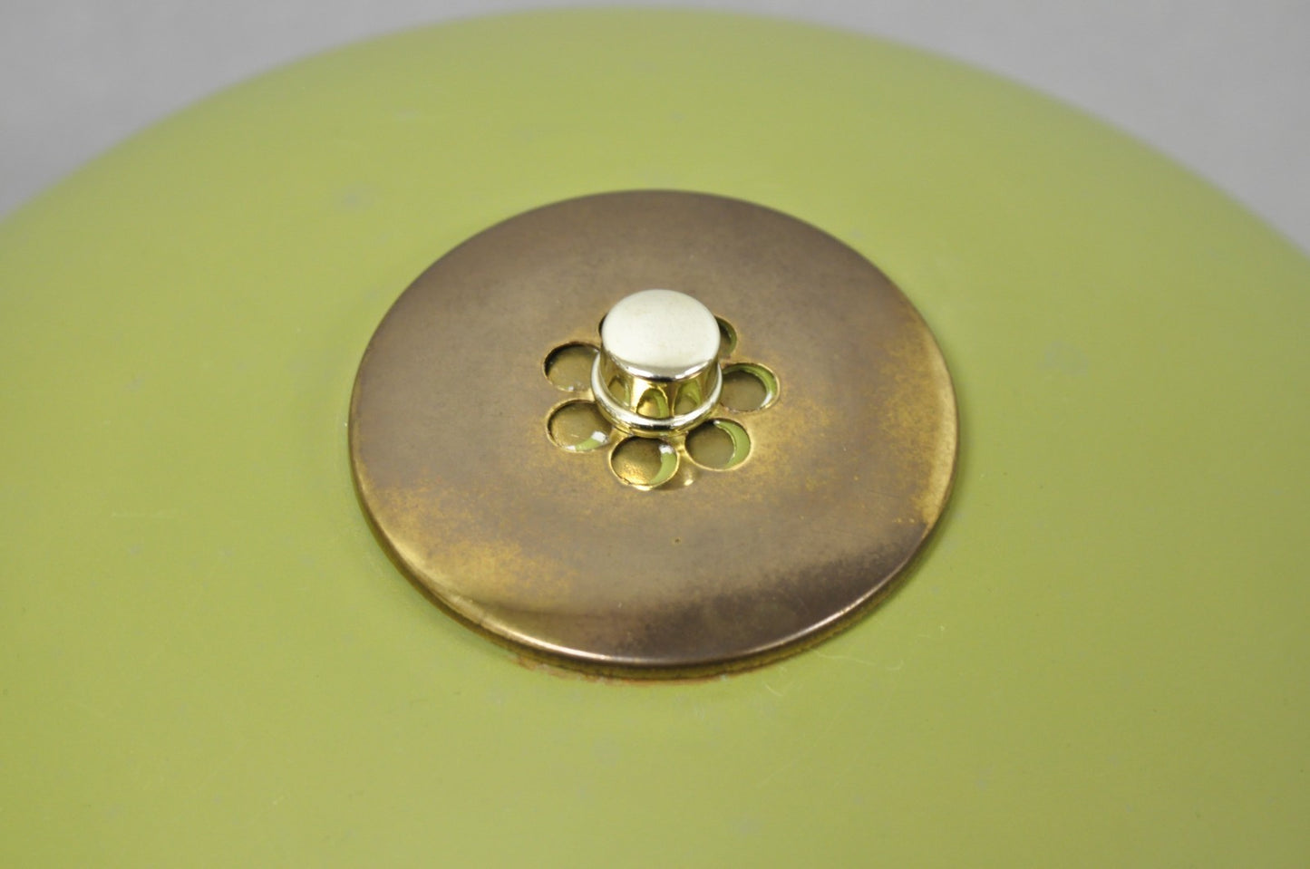 Vintage Mid Century Modern Avocado Green Adjustable Flying Saucer Floor Lamp