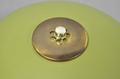 Vintage Mid Century Modern Avocado Green Adjustable Flying Saucer Floor Lamp