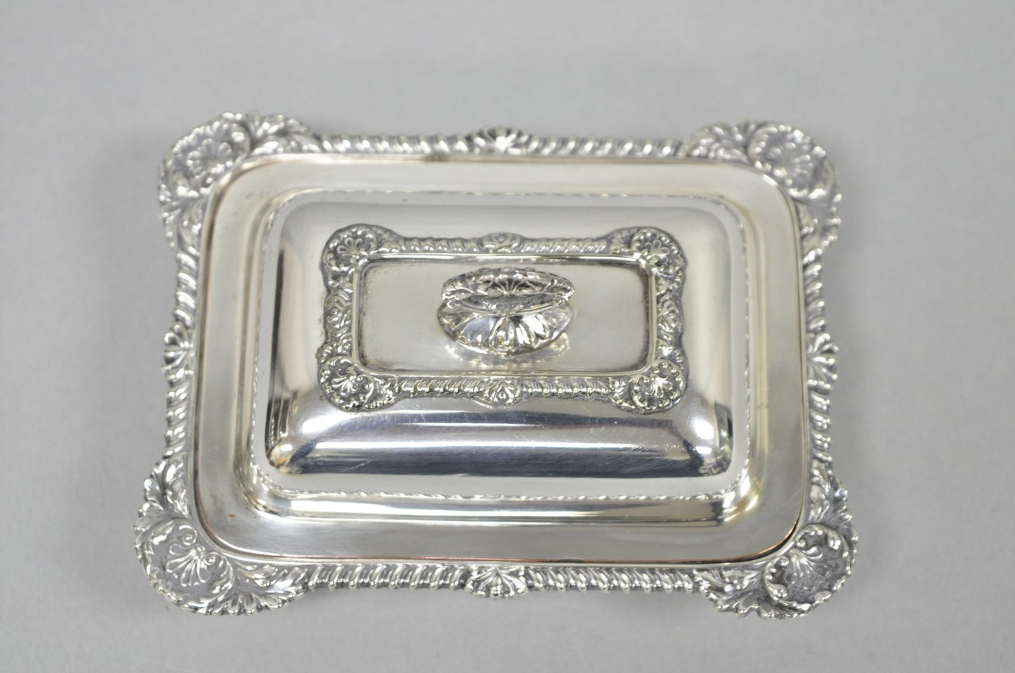 Vintage Miniature Sheffield England Silver Plated Covered Serving Dish Platter