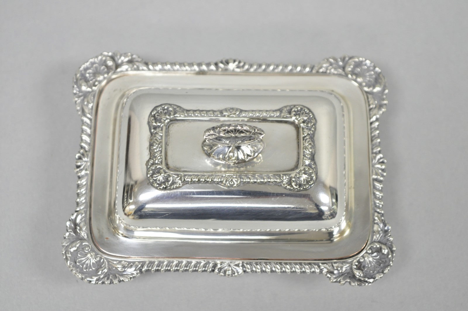 Vintage Miniature Sheffield England Silver Plated Covered Serving Dish Platter