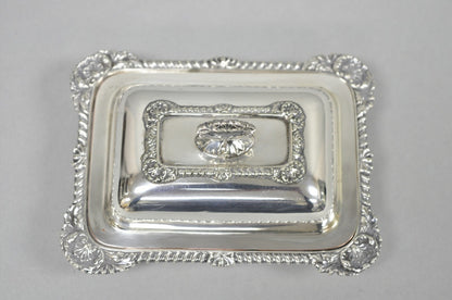 Vintage Miniature Sheffield England Silver Plated Covered Serving Dish Platter