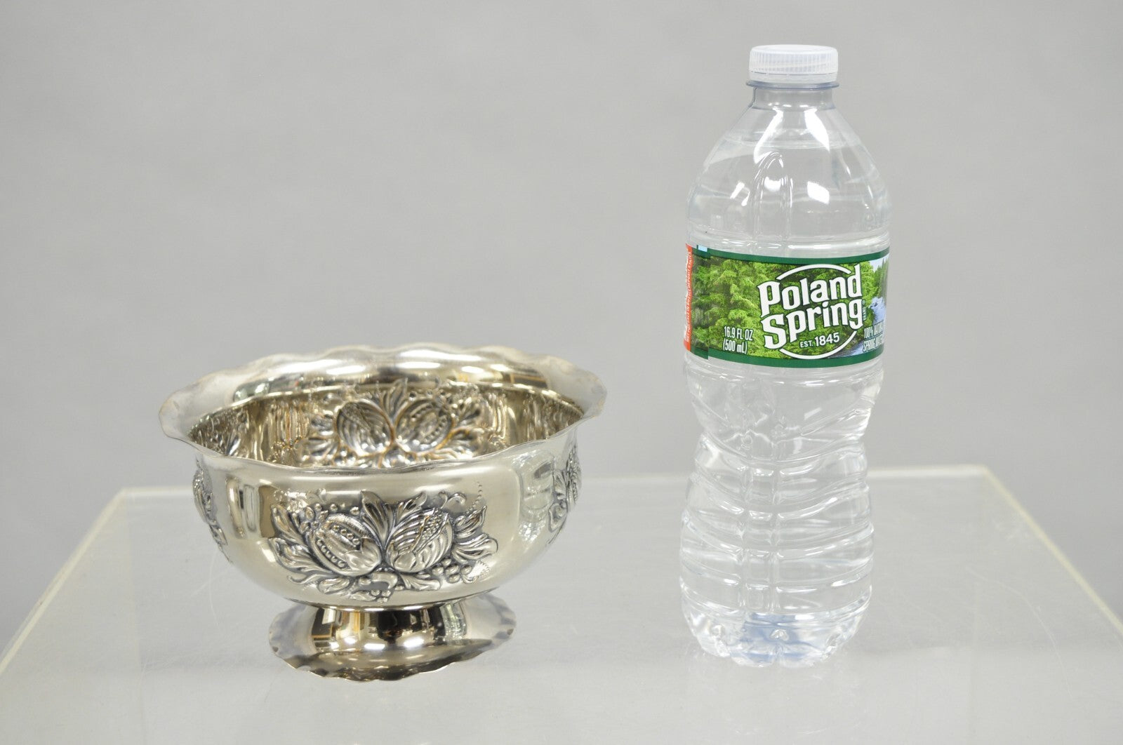 Antique Primans Sweden Silver Plated Repousse Nut Candy Small Bowl Dish