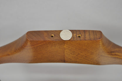 Vintage Mid Century Italian Modern Beech Wood Clothing Valet Chair Seat (A)