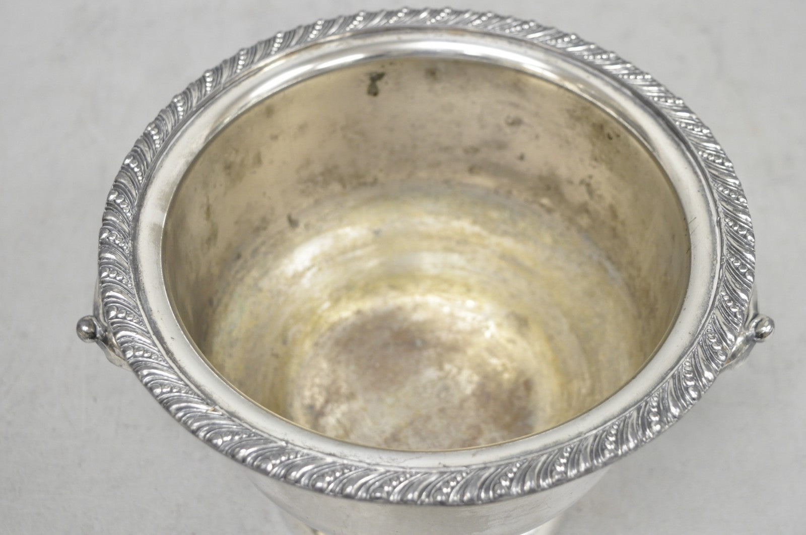 Vintage English Regency Style Silver Plated Low Champagne Chiller Ice Bucket
