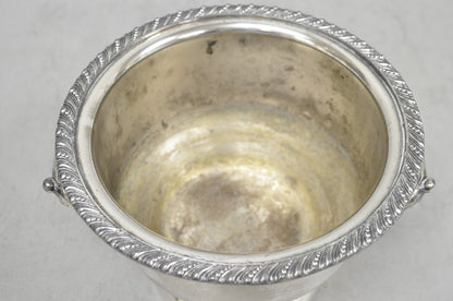 Vintage English Regency Style Silver Plated Low Champagne Chiller Ice Bucket