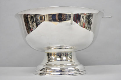 Vintage Sheridan Mid Century Modern Silver Plated Punch Bowl Set w/ 10 Cups