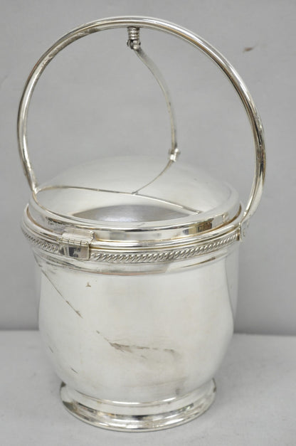 Vintage Victorian Silver Plated Reticulating Hinge Ice Bucket w/ "B" Monogram