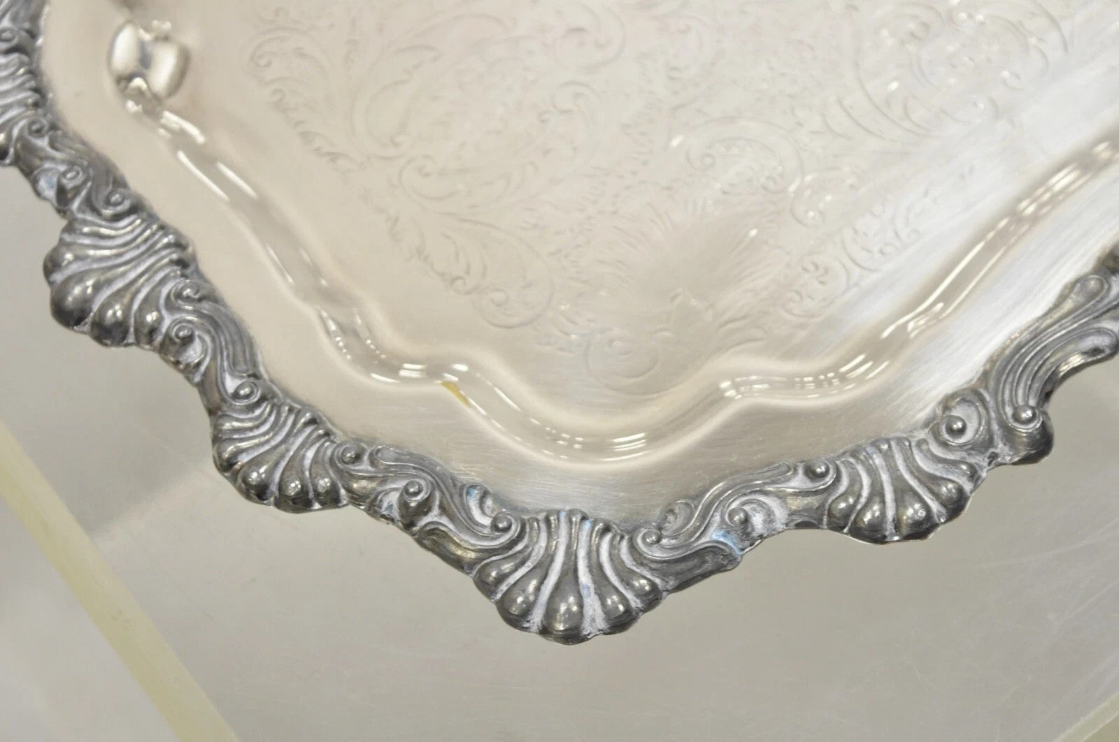 Vintage FB Rogers 6720 Victorian Style Silver Plated Small Serving Dish Platter