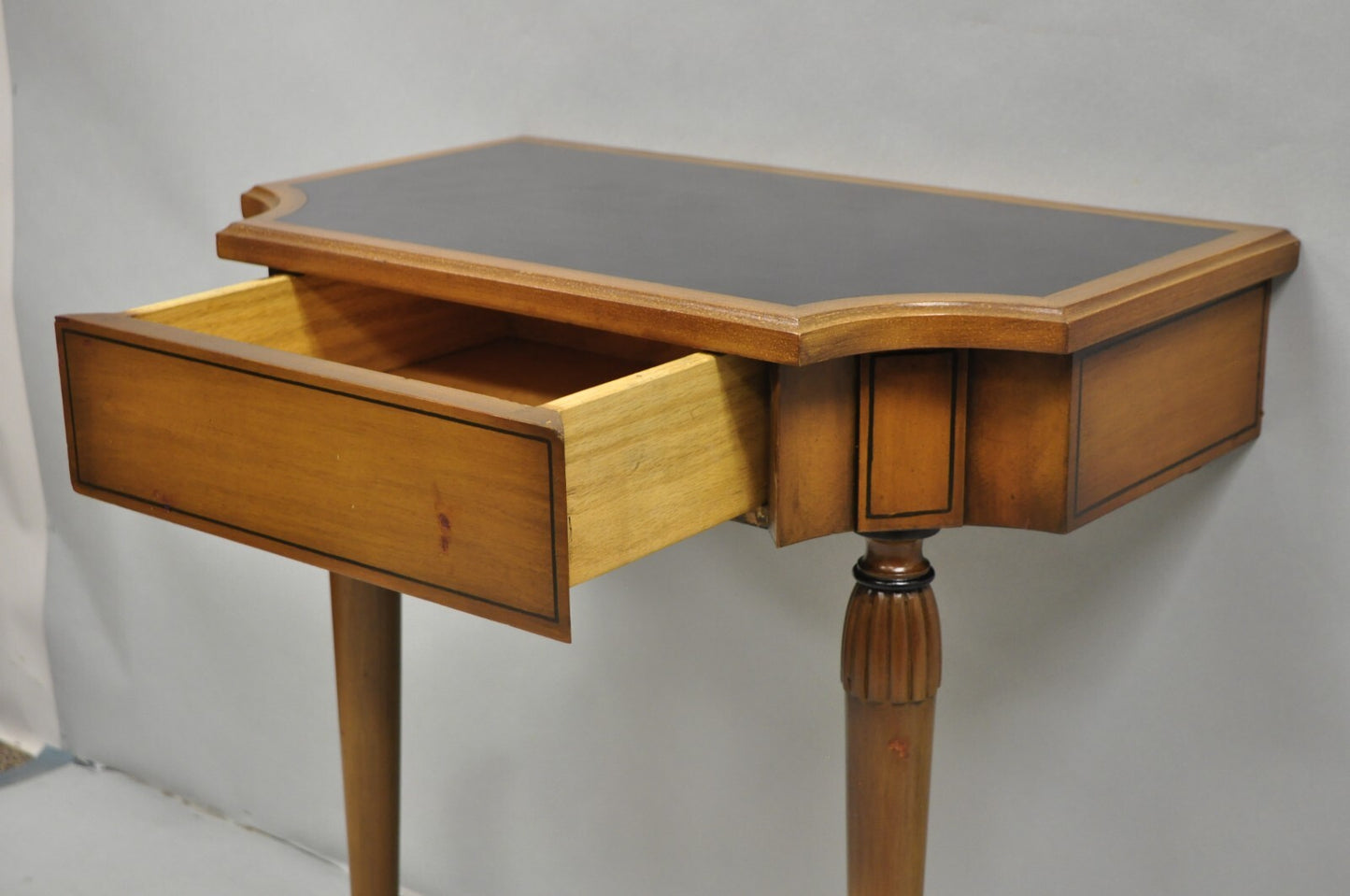Vintage French Regency Style Cherry Small Wall Mount Console Table w/ Drawer