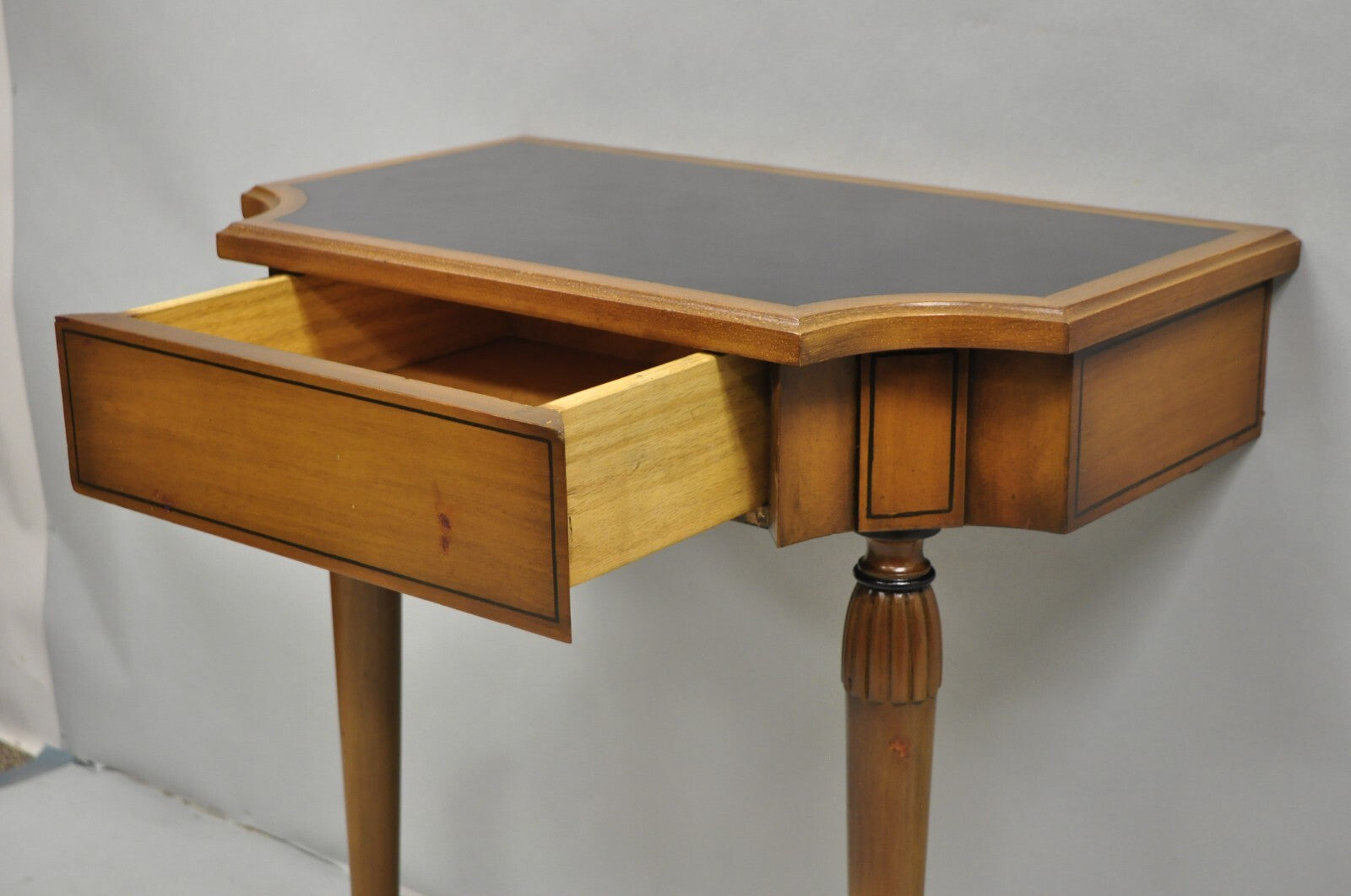 Vintage French Regency Style Cherry Small Wall Mount Console Table w/ Drawer