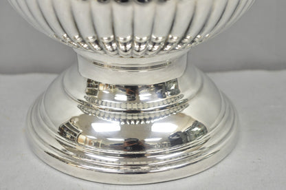Vintage Regency Silver Plated Trophy Cup Urn Ribbed Champagne Chiller Ice Bucket