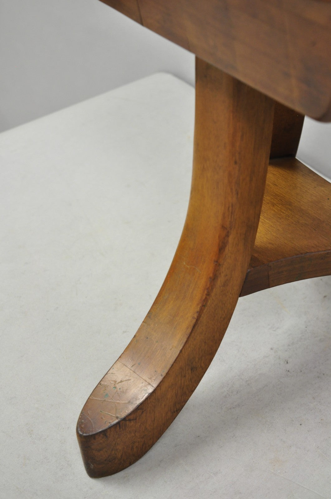 Vintage Mid Century Modern Mahogany Adolf Loos Theban Style Tripod Saddle Stool