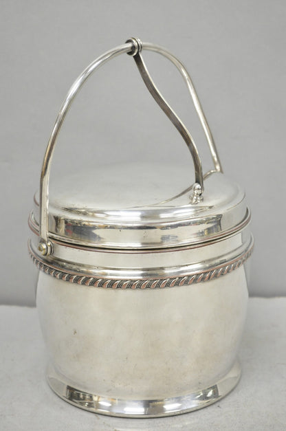 Vintage Bernard Rice's Sons Silver Plated Reticulating Hinge Lid Bar Ice Bucket