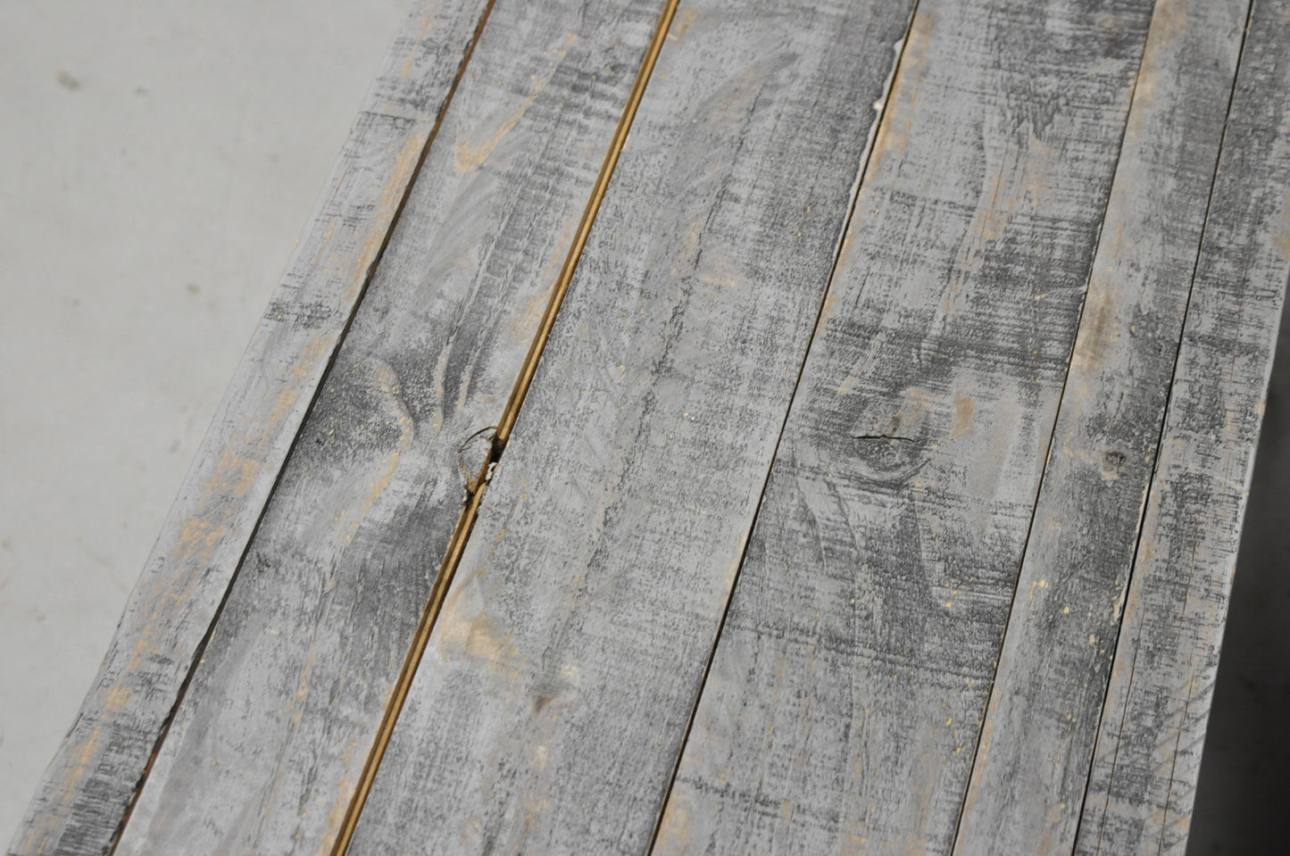 Primitive Rustic 72" Long Wooden Distressed Gray Wash Criss Cross Trestle Bench