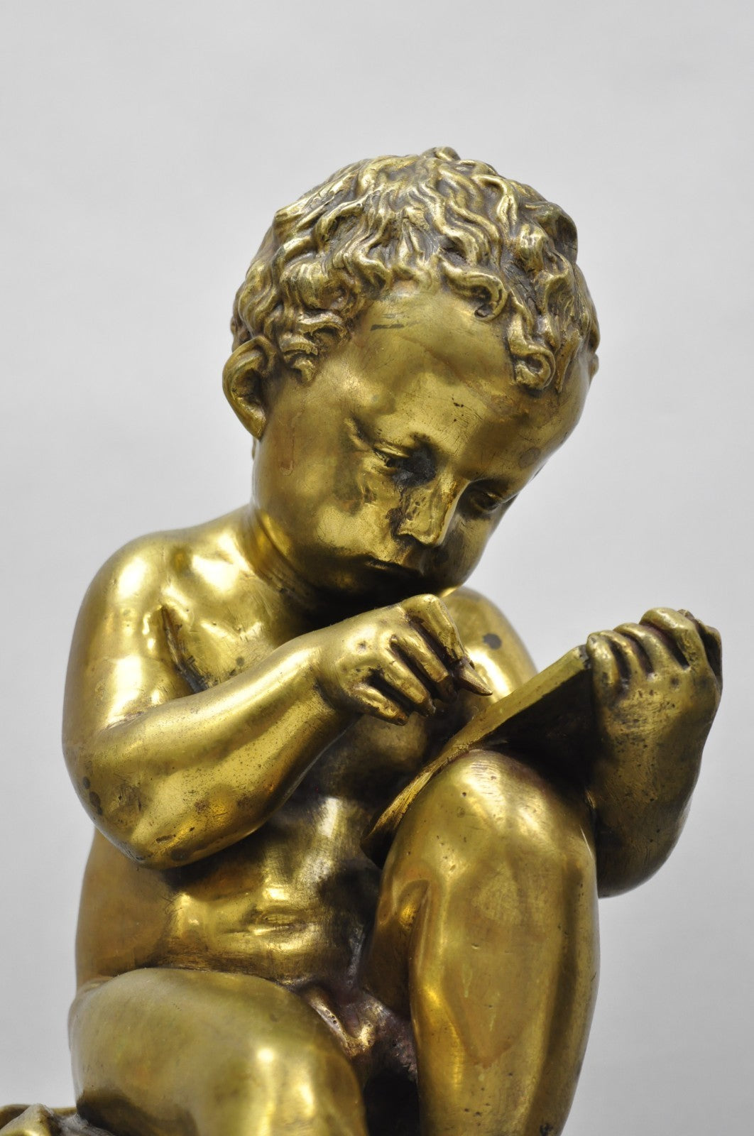 Antique French Louis XV Bronze Putti Children "Arts & Literature" Figures - Pair