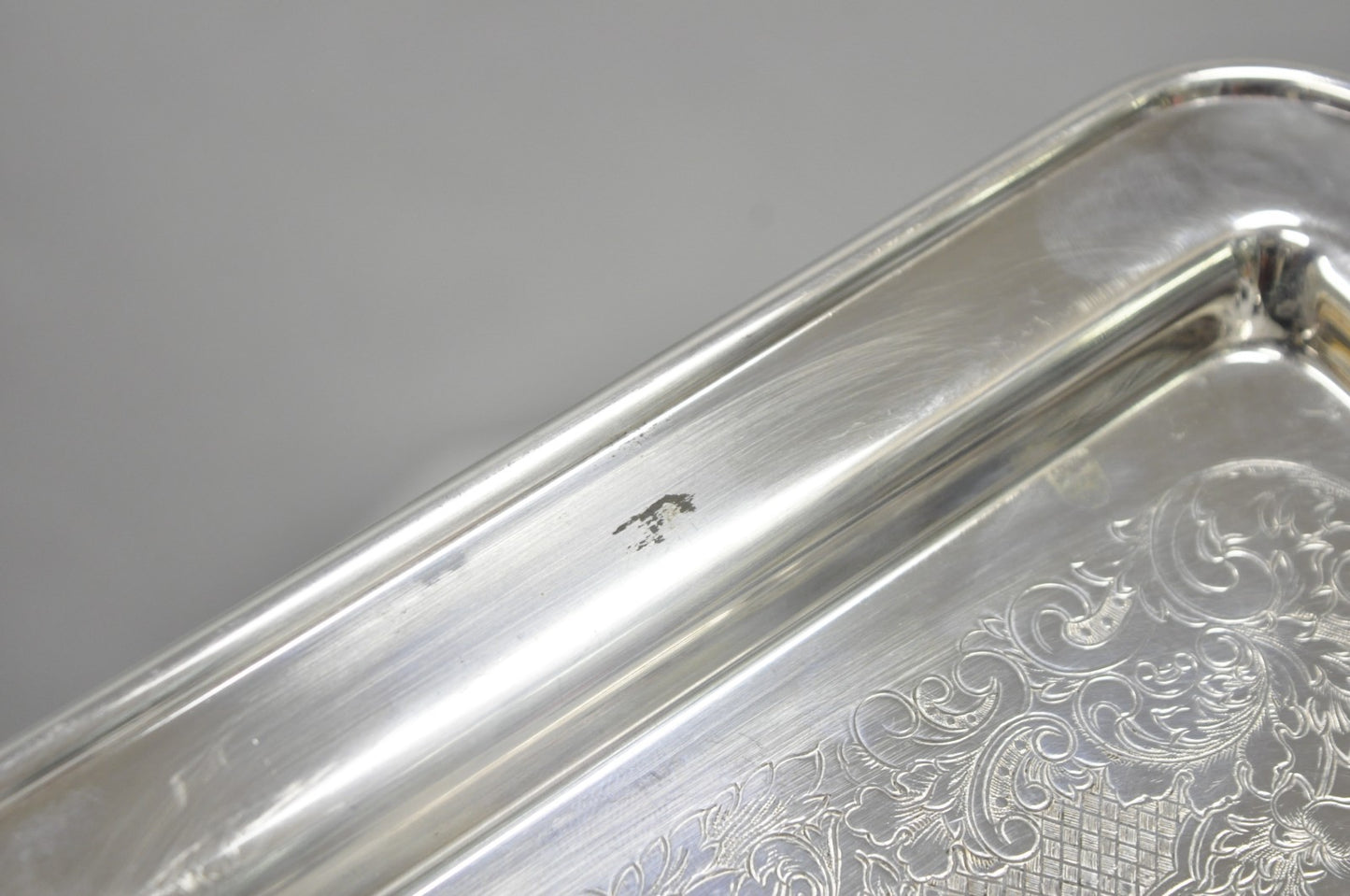 Vintage Leonard Silver Plated Small Twin Handle Serving Platter Bar Tray