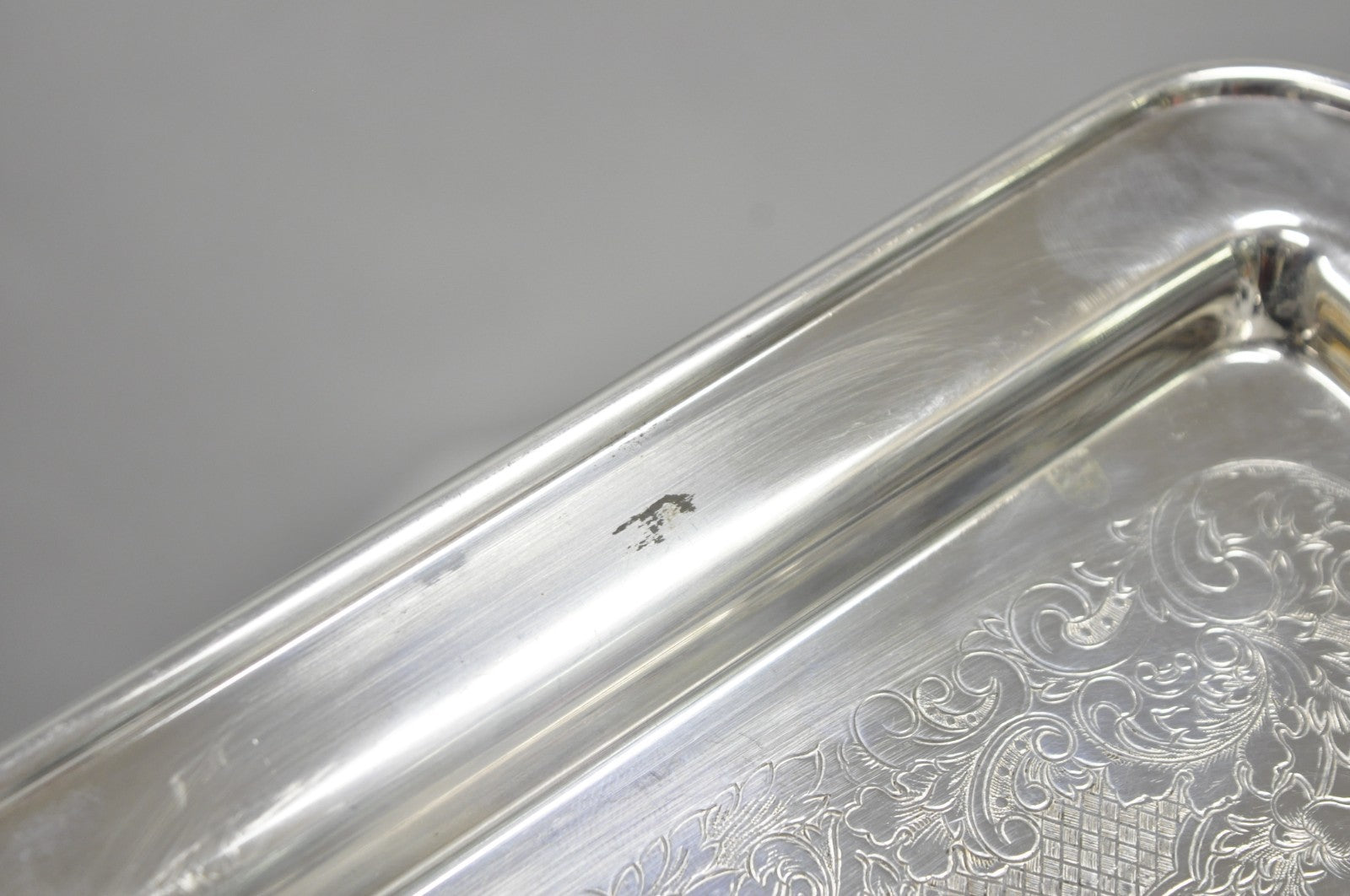 Vintage Leonard Silver Plated Small Twin Handle Serving Platter Bar Tray
