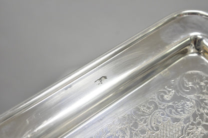 Vintage Leonard Silver Plated Small Twin Handle Serving Platter Bar Tray
