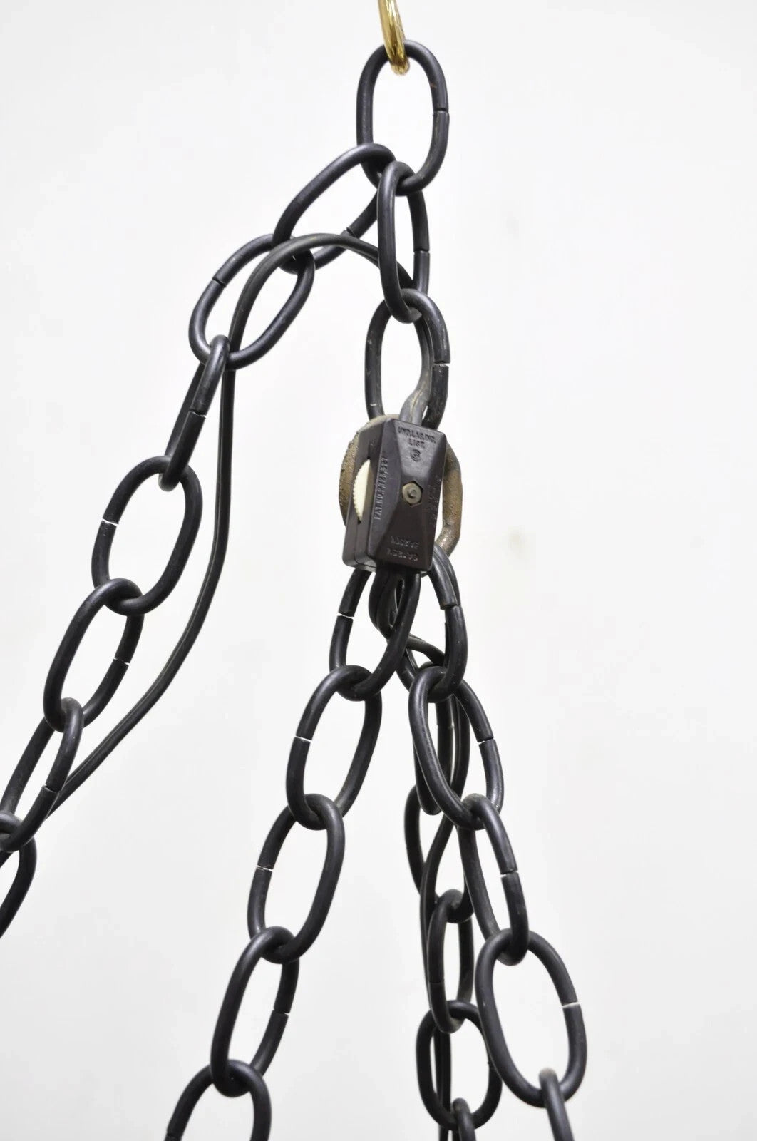 Antique Durkee Marine Ship Lantern Fixture Red Fresnel Pendant Chandelier (A)