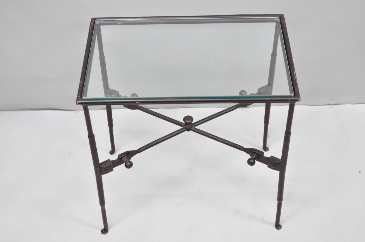 Industrial Modern Giacometti Style Wrought Iron Side Table by Pottery Barn