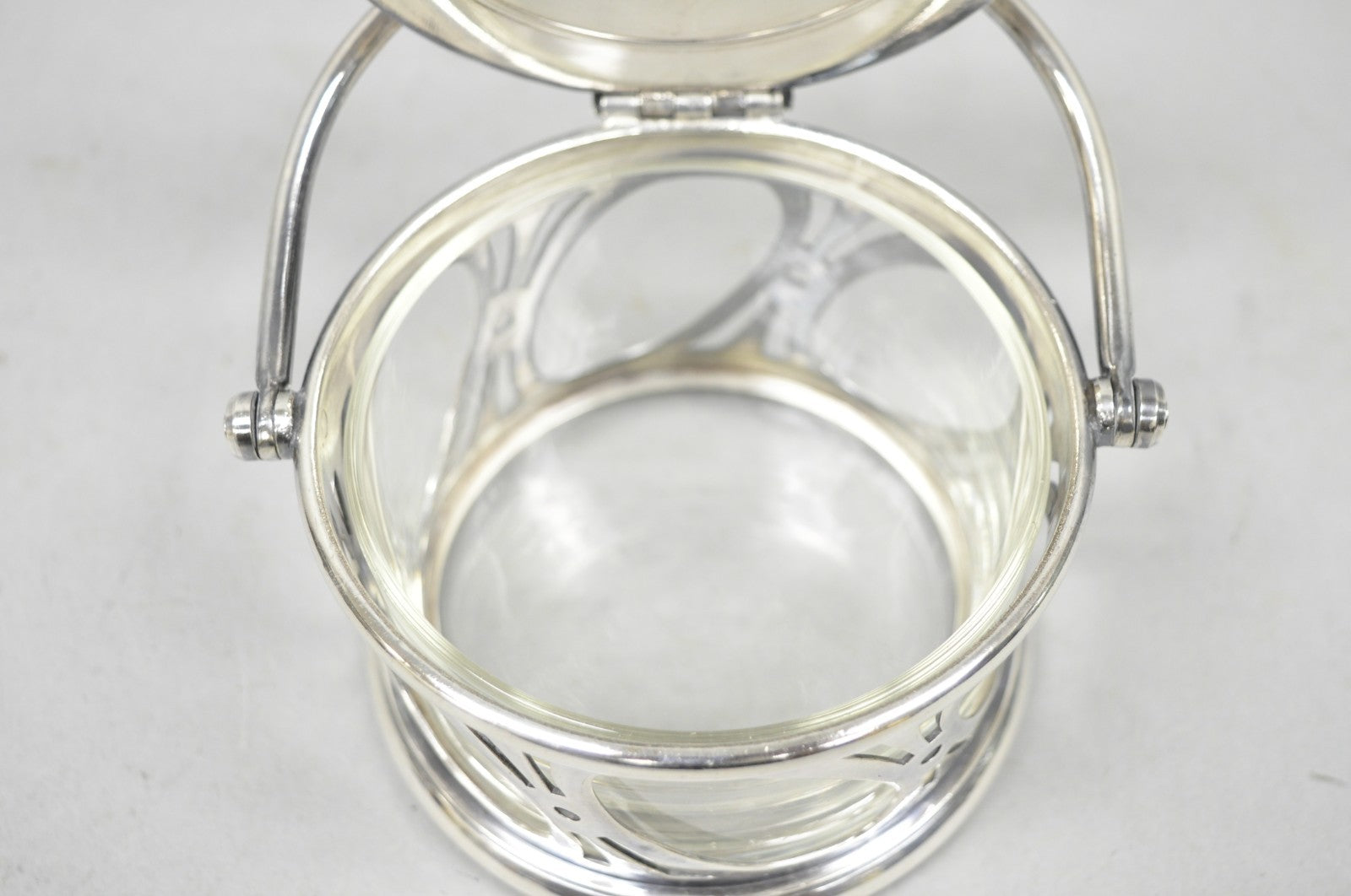 Broggi Classica Collection Silver Plated Hinged Grated Cheese Glass Sugar Bowl
