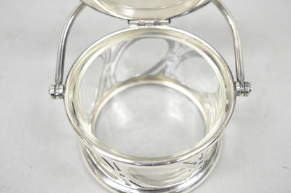 Broggi Classica Collection Silver Plated Hinged Grated Cheese Glass Sugar Bowl