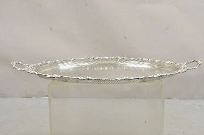 Antique Barker Ellis Victorian Silver Plated Grapevine Repousse Bar Serving Tray