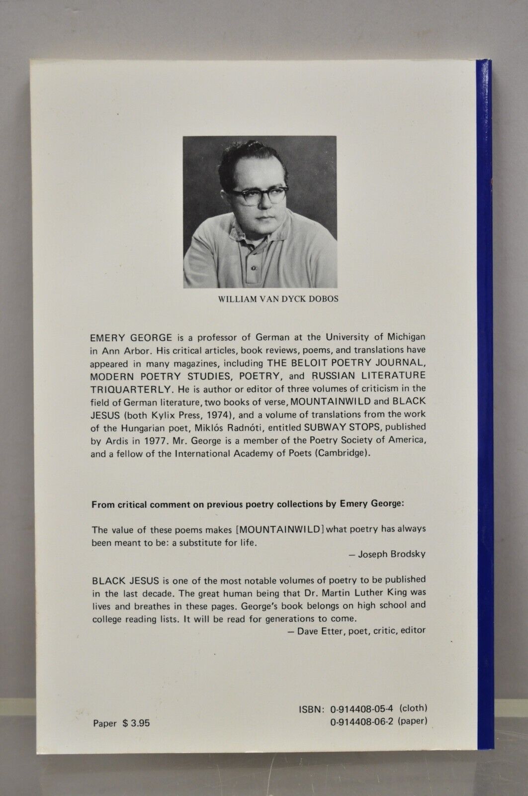 Emery George A Gift of Nerve/Poems, 1966 - 1977 Kylix Press 1978 Paperback NOS