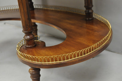 Vintage French Regency Cherry Wood "Kidney Bean" Desk Console Table w/ Drawer