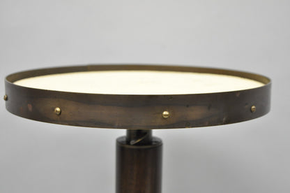 Small Contemporary Industrial Style Round Accent Drinks Candle Stand Side Table