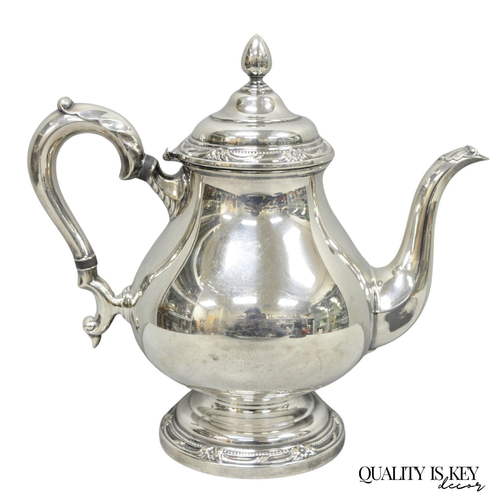 Vintage Rogers Bros Remembrance 9802 Victorian Silver Plated Teapot Tea Kettle