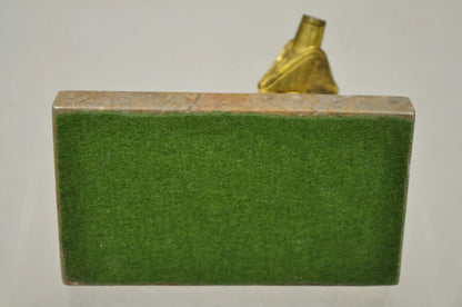 "In a Pickle" Antique Bronze Oriental Trinculo Jester Paperweight Onyx Malachite