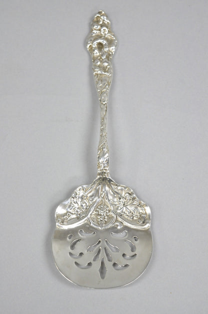 Antique Art Nouveau Sterling Silver Tomato Server with Floral Repousse