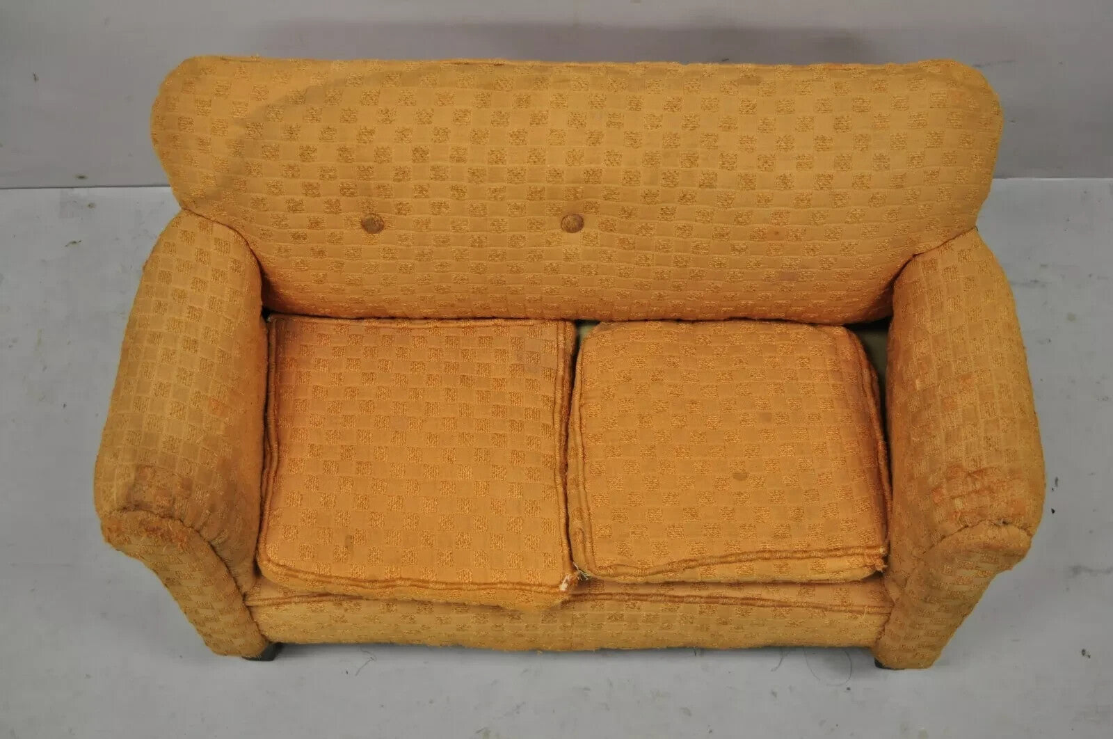 Small Vintage Wood Frame Traditional Miniature Doll Child's Kid's Sofa Couch
