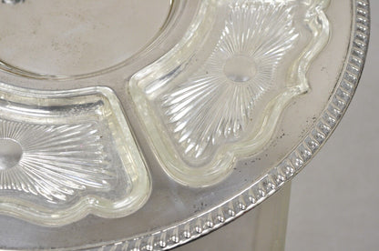 Vintage Victorian Silver Plated Lazy Susan Revolving Serving Platter Tray