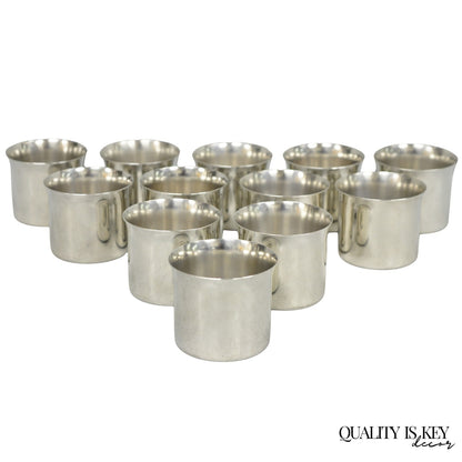 International Silver Mid Century Modern Silver Plated Punch Bowl Cups, Set of 12