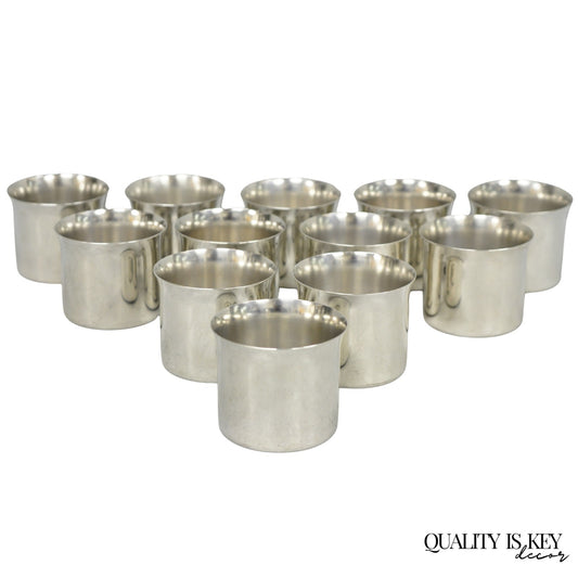 International Silver Mid Century Modern Silver Plated Punch Bowl Cups, Set of 12