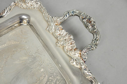 Vintage Leonard Victorian Ornate Silver Plated Narrow Trinket Dish Bar Tray
