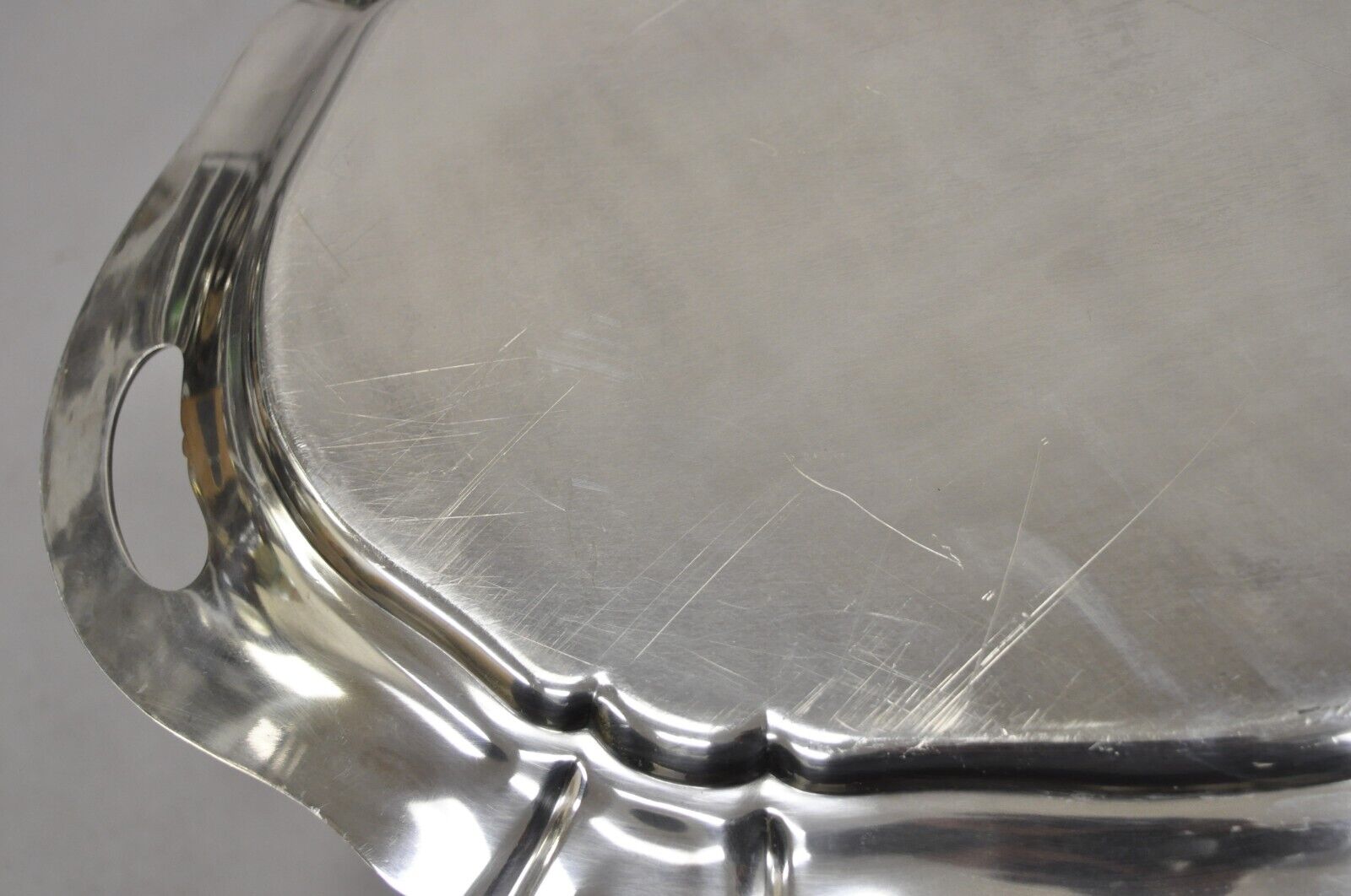 Gorham English Edwardian Y907 Wreath Silver Plated Oval Serving Platter Tray